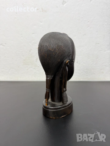 Африканска дърворезба - бюст на жена от абанос. №7965, снимка 3 - Антикварни и старинни предмети - 53857335