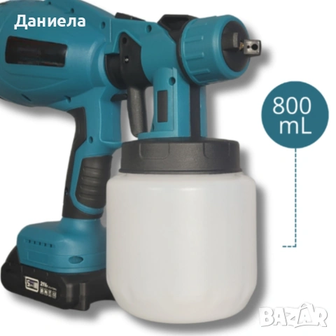 Акумулаторен и безжичен пистолет за боядисване с 2 батерии 21V, снимка 8 - Други инструменти - 53566560