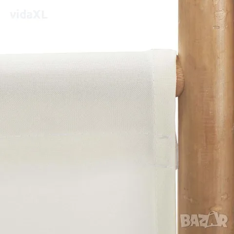 vidaXL Сгъваема 5-панелна преграда за стая 200 см бамбук и платно, снимка 8 - Паравани - 56147285