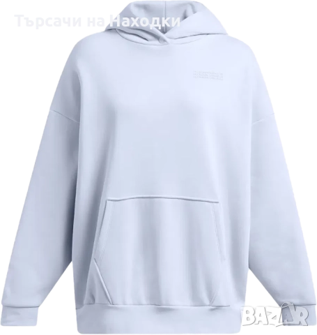 $91 Унисекс суичър Under Armour UA Icon Fleece Ultra 2XL Oversized Hoodie светло син blue, снимка 2 - Суичъри - 52113431