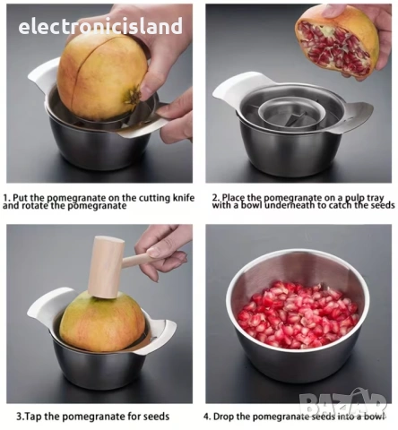 Комплект инструменти за белене на нар, Белачка за нар, Сепаратор за семки от нар POMEJOY, снимка 4 - Сокоизстисквачки и цитрус преси - 53667683