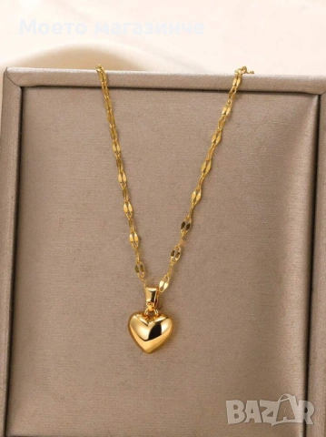 Mini Heart Necklace 💛 | дамско колие от медицинска стомана