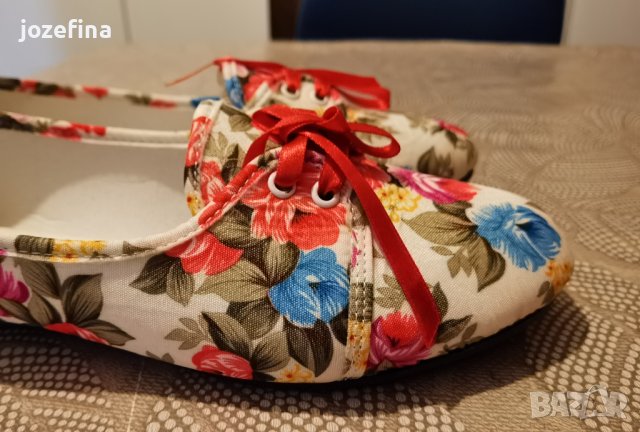 Обувки свежи на цветя, флорални мотиви, снимка 4 - Дамски елегантни обувки - 41470925