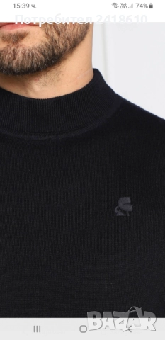 Karl Lagerfeld Merino / Wool / Mens Size M ОРИГИНАЛ! Мъжки Пуловер Поло!