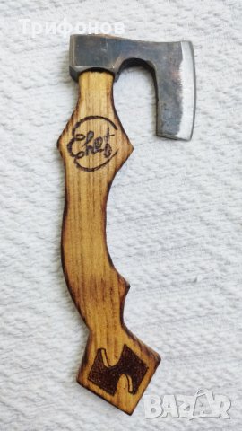 Комплект "MASTER CHEF" - мезеджийска брадвичка с дъска /ръчна изработка/, снимка 2 - Други - 44368211