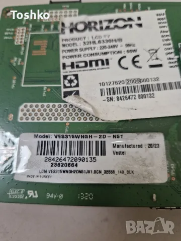 HORIZON 32HL6330H/B 17MB211S 17IPS62 PANEL VES315WNGH-2D-N51, снимка 4 - Части и Платки - 48197169