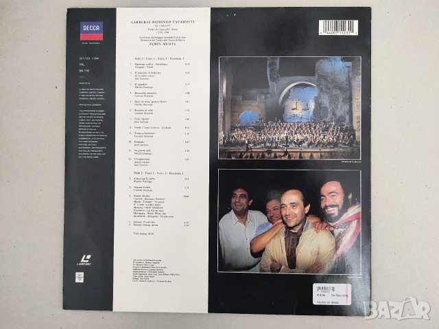 Carreras Domingo Pavarotti in concert, Laserdisk, снимка 3 - Други музикални жанрове - 52615333