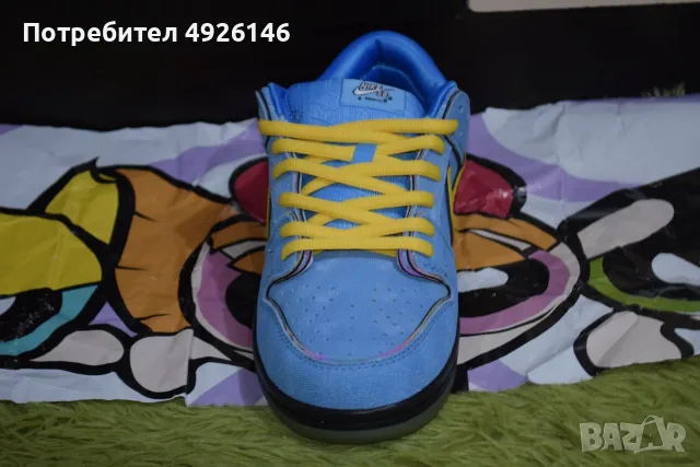 ЧИСТО НОВИ! Nike SB Dunk Low x The Powerpuff Girls "Bubbles", снимка 3 - Маратонки - 55754100