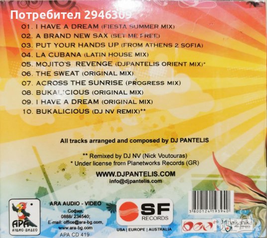 DJ PANTELIS - ACROSS THE SUNRISE, снимка 2 - CD дискове - 39791594