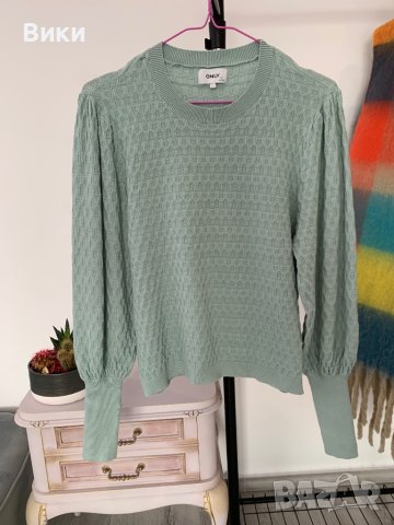 Пуловер цвят мента на Only в размер Л, снимка 4 - Блузи с дълъг ръкав и пуловери - 44407351