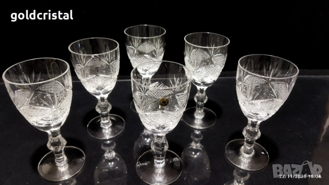 кристални чаши за ракия , снимка 2 - Антикварни и старинни предмети - 52506714