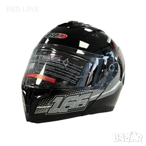Mодуларна каска за мотор черно/бяло, снимка 4 - Аксесоари и консумативи - 50809549