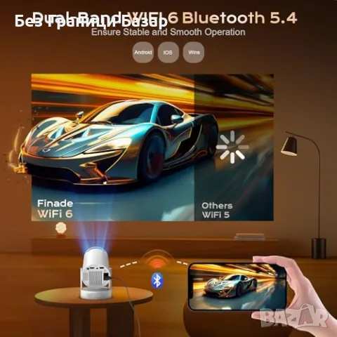 Нов Преносим проектор със стойка 1080P 4K WiFi Bluetooth HDMI USB за кино, снимка 3 - Плейъри, домашно кино, прожектори - 55954901