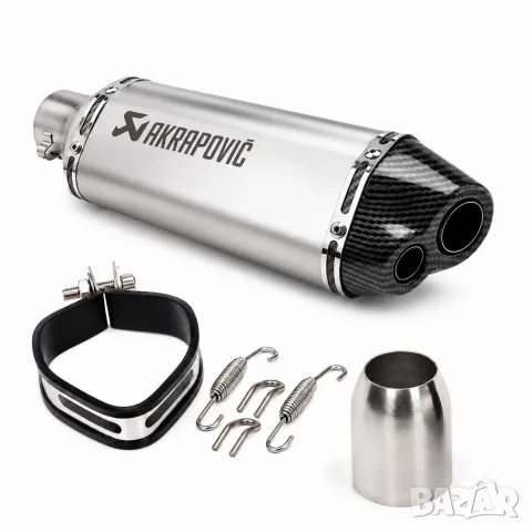 Сиво-карбоново мото гърне с вход 51 mm