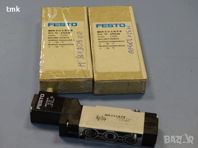 Пневматичен разпределител FESTO MOFH-3-1/8, FESTO MEH 3/2-1/8-P-B, снимка 9 - Резервни части за машини - 36170205