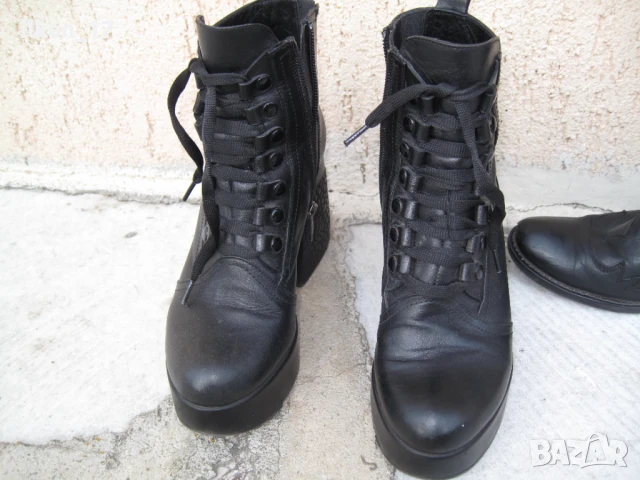 Ботуши женски естествена кожа, 37 н И Дамски кожени боти Перфектно състояние Вносот от Германия, снимка 4 - Дамски ботуши - 50553549