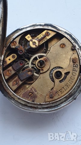 Джобен сребърен османски часовник telescope, снимка 7 - Антикварни и старинни предмети - 41400570