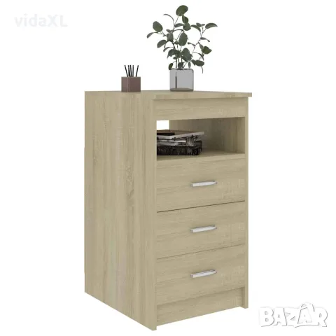 vidaXL Шкаф с чекмеджета, сонома дъб, 40x50x76 см, инженерна дървесина, снимка 3 - Шкафове - 56147753
