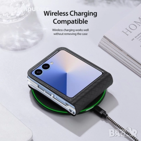 Кожен кейс Dux Ducis BRIL, За Samsung Galaxy Z Flip7, Черен, снимка 2 - Калъфи, кейсове - 52062467