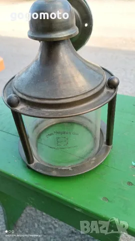 Стара лампа,аплик, фенер, медна, бронзова, SCHOTT-SUPRAX Original - Made in Germany , снимка 7 - Антикварни и старинни предмети - 50413888