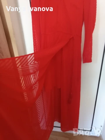 H&M дълга червена рокля за повод, снимка 12 - Рокли - 51089344