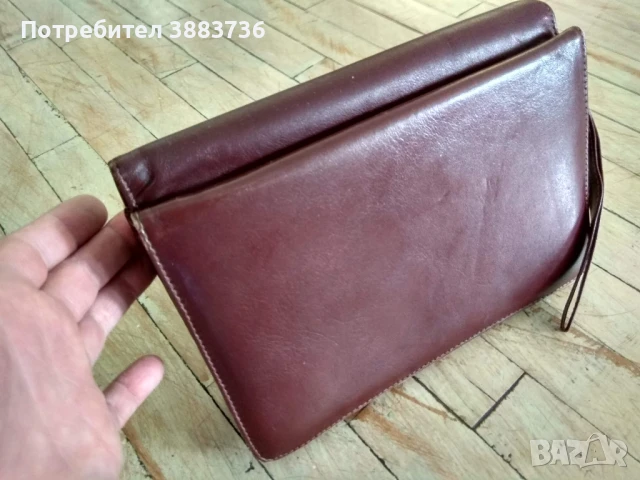 Ръчна чантичка,естествена кожа и шифър, снимка 2 - Чанти - 50923649