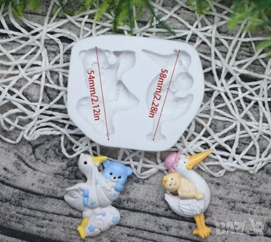 Молд щъркели момче и момиче за пана НАМАЛЕН, снимка 5 - Форми - 48790156