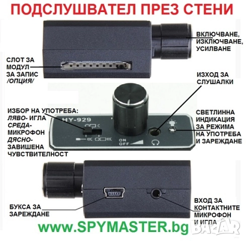 Много МОЩЕН ПОДСЛУШВАТЕЛ за Под и Стени, снимка 3 - Друга електроника - 25595174