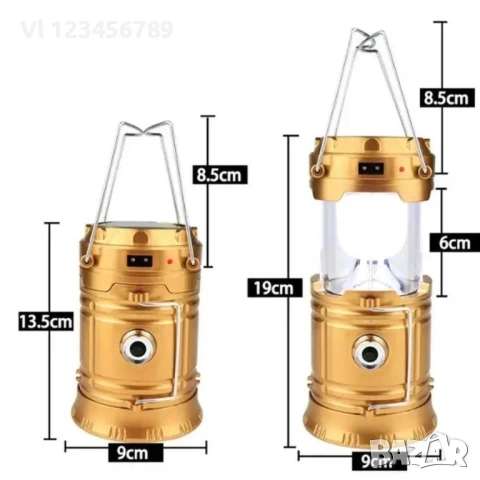Преносим Соларен прожектор SH-5800T, снимка 5 - Къмпинг осветление - 53854337