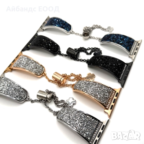 Кристални гривни за часовник Samsung/Huawei/Amazfit/Garmin и други, снимка 5 - Каишки за часовници - 49422177