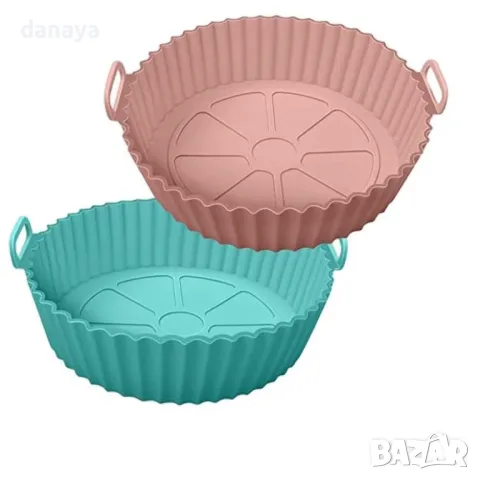 4268 Малка силиконова тавичка за еър фрайър подложка за Airfryer, снимка 7 - Съдове за готвене - 43392439