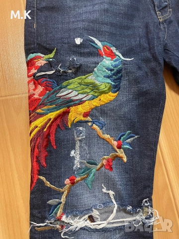 Мъжки дънки с бродерия, снимка 4 - Дънки - 51867542