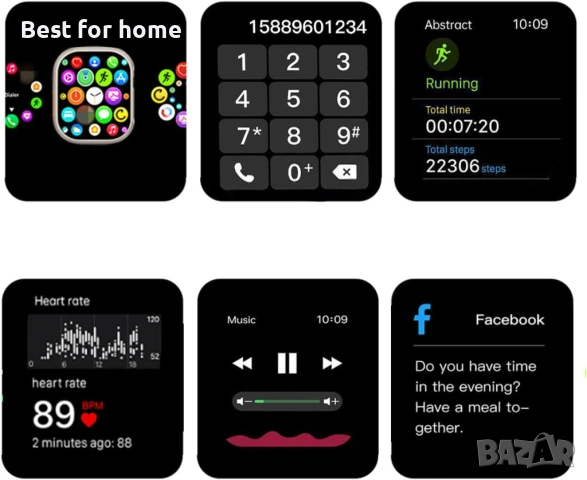 T800 Stitch Смарт часовник сBluetooth/Монитор за сън/Крачкомер , снимка 2 - Детски - 53621905