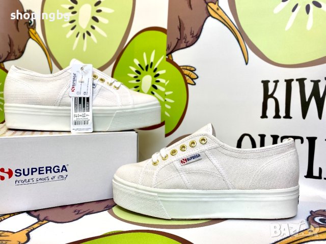Дамски обувки Superga White-Gold, снимка 3 - Маратонки - 40481864
