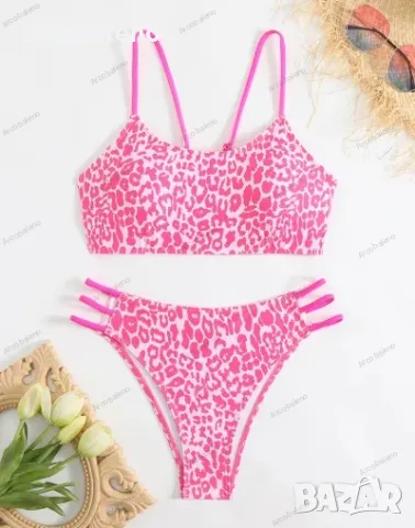 Секси дамски бански костюм от две части с леопардов принт, 5цвята , снимка 6 - Бански костюми - 49944768