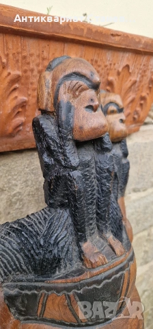 Тежка и масивна маска дялана от цяло дърво, снимка 9 - Декорация за дома - 53341249