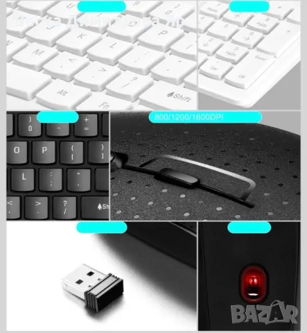 Бизнес безжични Wireless клавиатура и оптична мишка, съвместими с Windows KMT3, снимка 4 - Клавиатури и мишки - 47824660