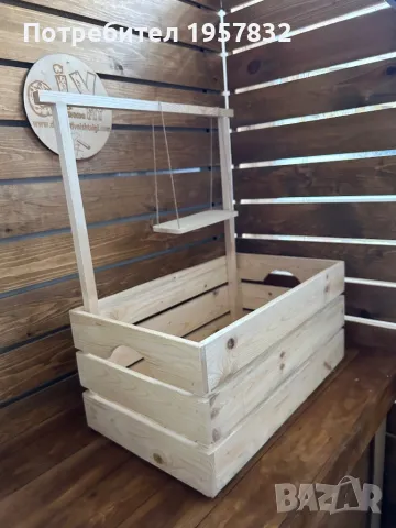 Бебешка щайга/ гардеробче за кръщене, изписване , подаръци от дърво, снимка 8 - Други - 48968246