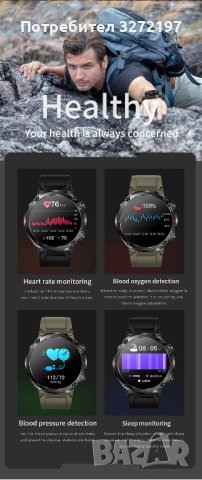 LIGE Т30 ,2023 Смарт часовник Мъжки 1,6-инчов,400x400 IPS цветен дисплей, снимка 4 - Мъжки - 41334846