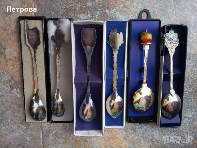 Нови колекционерски посребрени лъжички 6 броя, снимка 3 - Антикварни и старинни предмети - 52042055