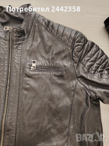 Мъжко кожено яке, снимка 2 - Якета - 52551200