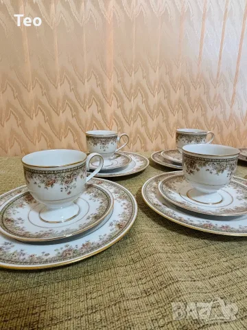 Елегантен, класически порцеланов сервиз за кафе/ чай на Noritake Ireland от 18 части, снимка 5 - Антикварни и старинни предмети - 55961922