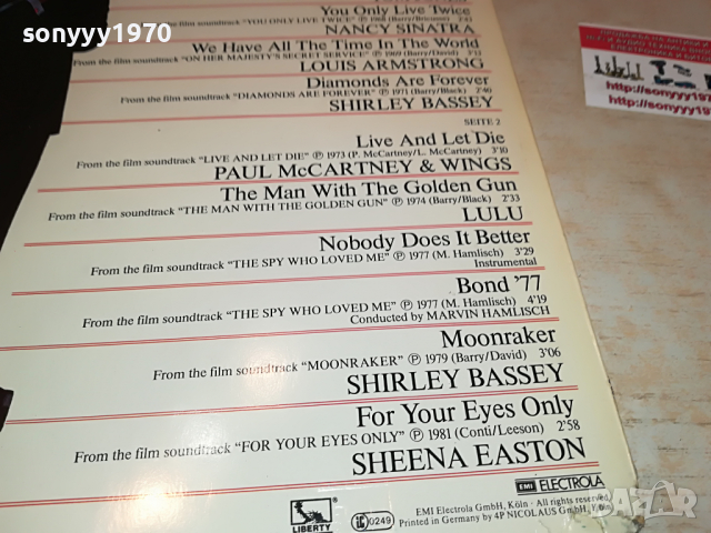 поръчана-JAMES BOND GREATEST HITS-ВНОС GERMANY 2803221047, снимка 13 - Грамофонни плочи - 36253669