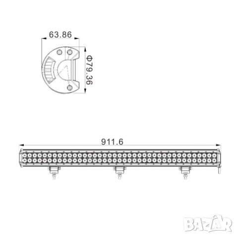 Прав LED Bar 90см, снимка 5 - Аксесоари и консумативи - 52059075