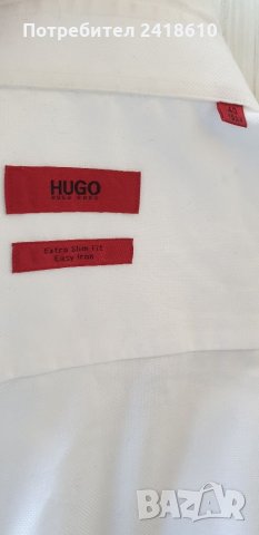 Hugo Boss HUGO Elisha01 Extra Slim fit pique Cotton Mens Size40/ 50/ L НОВО! ОРИГИНАЛ! Мъжка Риза!, снимка 3 - Ризи - 34773219