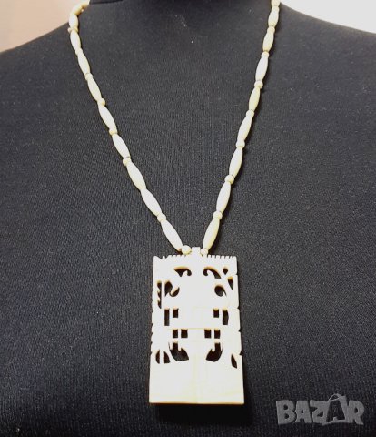 Старинно колие от слонова кост(12.3), снимка 6 - Колиета, медальони, синджири - 40709962