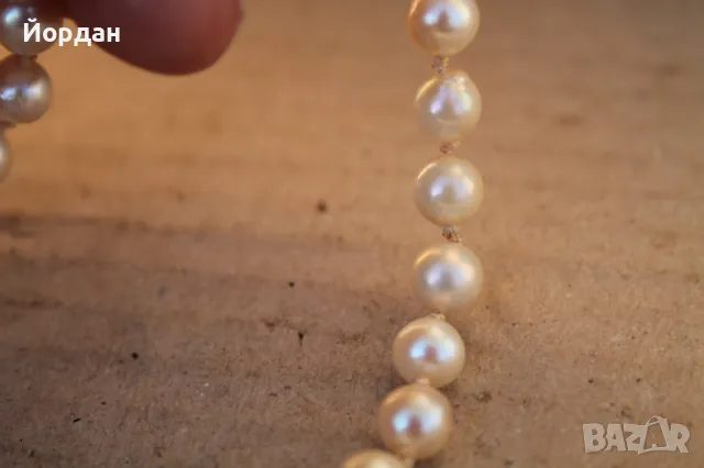 Огърлица с естествени перли и сребърна закопчалка, снимка 12 - Колиета, медальони, синджири - 48882666