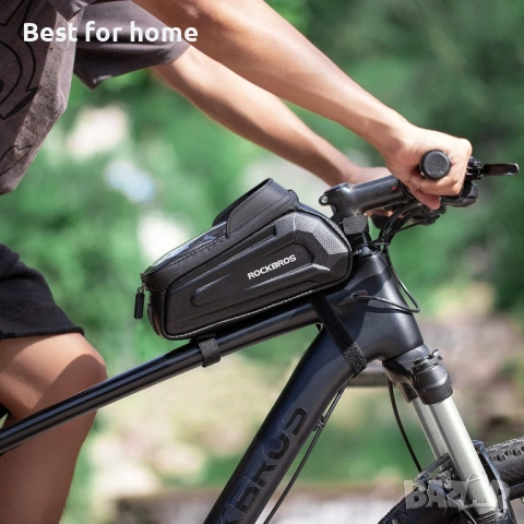 Чанта за велосипед ROCKBROS за телефон, водоустойчива, с твърда обвивка от EVA и дъждобран, снимка 6 - Чанти - 53683836