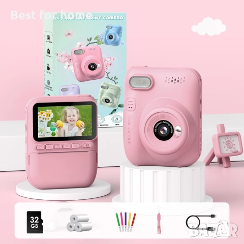 GREENKINDER Детски дигитален фотоапарат с принтер, 32GB карта и 3 ролки хартия за печат, снимка 8 - Други - 52480666