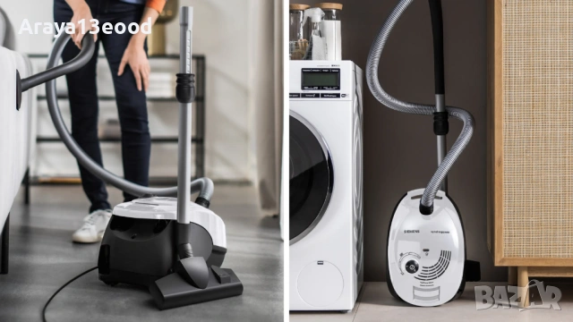 Прахосмукачка с торбичка Siemens Synchropower VS06WH1T, 850 W, бяла, снимка 10 - Прахосмукачки - 53856014